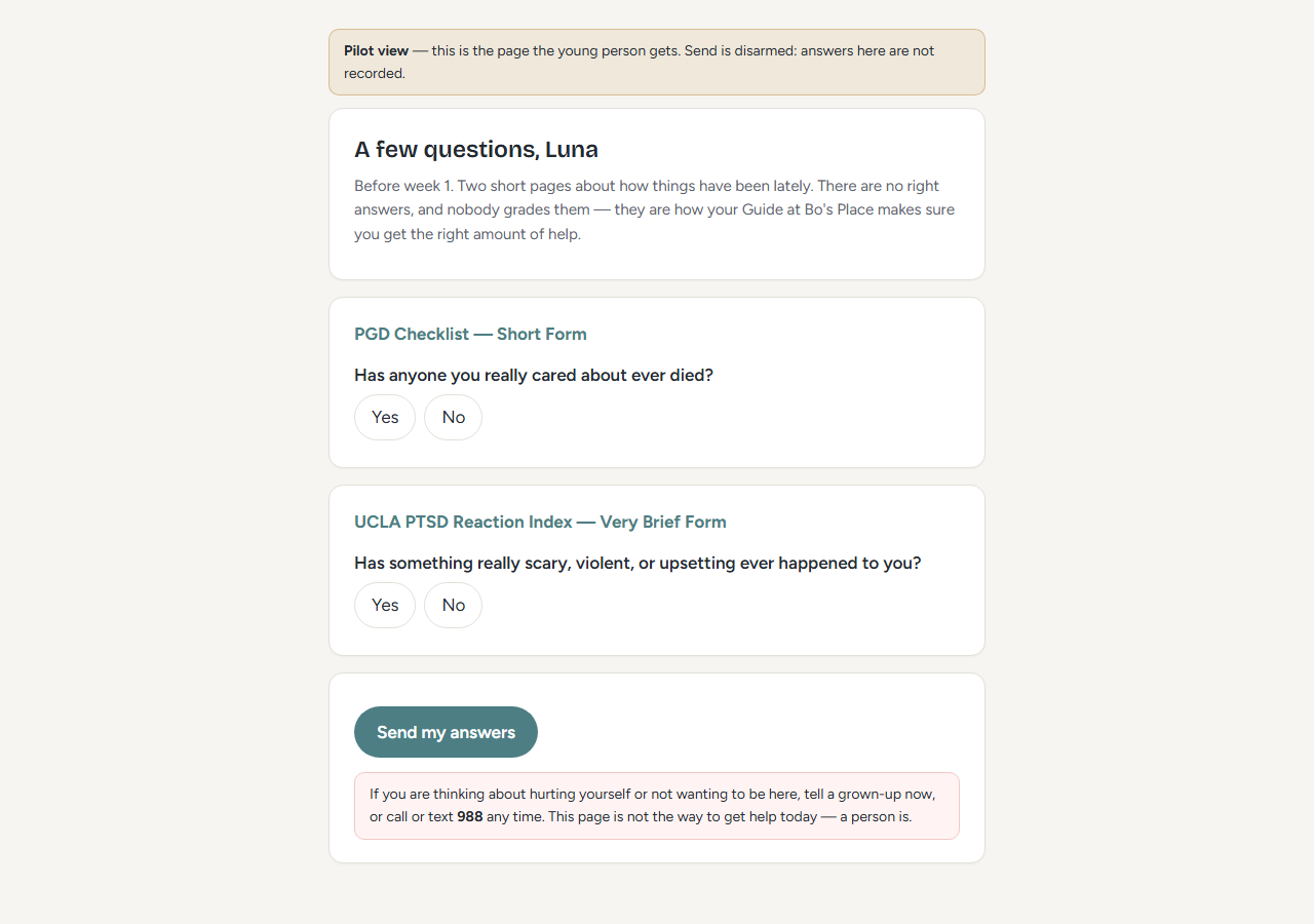 the screen page